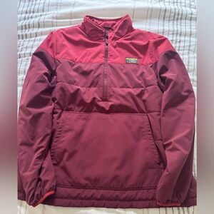 L.L. Bean Insulated Stretch Pullover Coral Color-block SIZE L